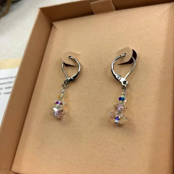 Authentic Kirks Folly Simulated Diamond 925 Sterling Silver Dangle Earrings - Picture 3 of 8